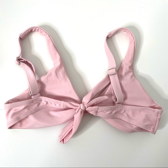 SHEIN Pink Wrap Front Tie Back Bikini Top - Picture 4 of 7
